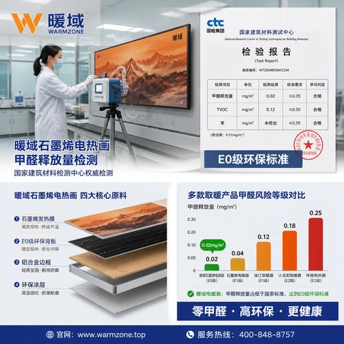 石墨烯电热画有甲醛吗？暖域电采暖权威检测报告
